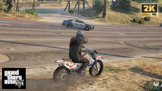 GTA 5  BEST Bike  POLICE CHASE  Realistic Drive w Bike  Natural Vision Evolved 2024 [upl. by Nahpets]