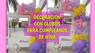 COMO HACER UN ARCO DE GLOBOS PARA NIÑA  GUIRNALDA ORGÁNICA  CUMPLEAÑOS DE NIÑA [upl. by Clyte]