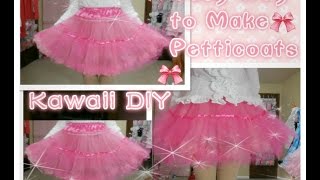 Kawaii DIY How to Make Petticoats for Beginners with only 3 yards tulleeasy [upl. by Ahsauqal]