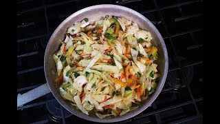 Stewed Cabbage With Salted Cod FishFridays  CaribbeanPotcom [upl. by Curhan]