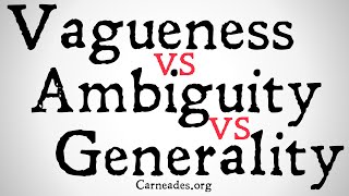 Vagueness vs Ambiguity vs Generality [upl. by Drarreg]