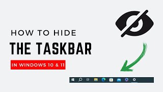 How to Hide the Taskbar in Windows 10  How to Auto Hide Taskbar Without Activating Windows 10 [upl. by Emlin898]