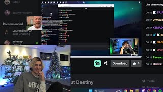 xQc reacts to Destinys Ex Wife asked him for 100K after their separation [upl. by Adnomar]