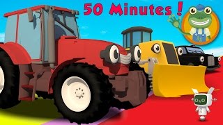 Trevor The Tractor and MORE Trucks for Toddlers  Geckos Garage [upl. by Iphagenia]