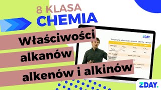 Porównanie właściwości alkanów alkenów i alkinów  Chemia 8 klasa [upl. by Ellehcram614]