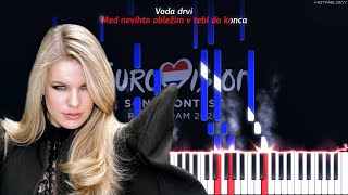 Ana Soklic  Voda Eurovision 2020  Slovenia  Piano Instrumental Cover  Karaoke Tekst [upl. by Stearne32]