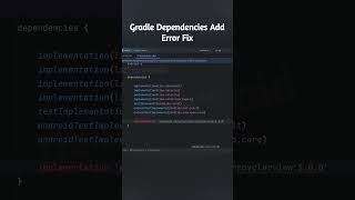 Gradle Dependencies Add Error Fix Android Studio  shorts [upl. by Eerazed]