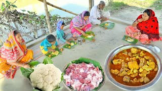 শীতকালে ফুলকপি দিয়ে খাসি মাংস রান্নাএই দিয়ে দুপুরে সবাই জমিয়ে ভাত খেলাম  mutton curry recipe [upl. by Ahsinoj]