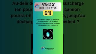 Permis CE  Fiche écrite 06 question 02 quiz questionnaire [upl. by Annawahs]