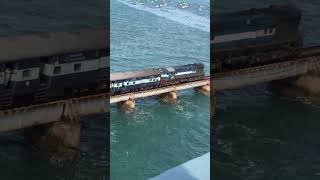 Rameswaram train Pamban seabridge Seabridge Hanging bridge [upl. by Ardie196]