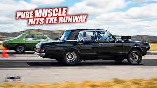 The V8 Muscle Cars of Runway Thrash 2023  Cootamundra Airport [upl. by Aicssej]