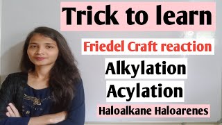 Friedel Craft reaction alkylationacylation Haloalkane Haloarenes class 12 [upl. by Acimot]