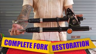 Honda Minitrail Dax50 COMPLETE fork restoration NO MUSIC [upl. by Drofdarb]