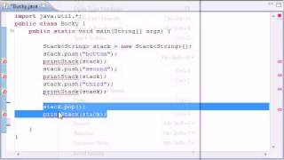 Intermediate Java Tutorial  14  Stacks push pop [upl. by Merline]