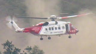 HM Coastguard S92 Performing A Rescue At Dovestones  010924 [upl. by Valli]