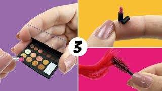 3 Easy Makeup Things to Make for Barbie Dolls  DIY Miniature [upl. by Chloette]