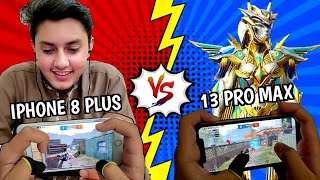 THE POWER OF IPHONE 8 PLUS AGAINST 13 PRO MAX PLAYER  1 VS 1  PUBG MOBILE [upl. by Goldi160]