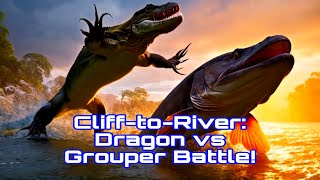 Komodo Dragon vs Goliath Grouper Epic Fight from Rocky Cliffs to Raging River [upl. by Sinai]