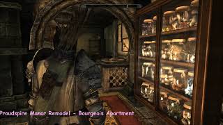 Proudspire Manor Remodel  Bourgeois Apartment  Skyrim Special Edition House Mod [upl. by Slin]