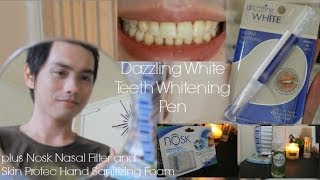 Dazzling White  Teeth Whitening Pen plus Nosk Nasal Filter and Skin Protec Review [upl. by Penhall425]