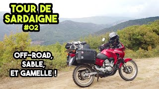 Tour de Sardaigne à moto EP02  La Transalp glisse dans le sable [upl. by Sesilu]