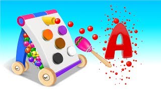 Learn Colors with Wooden Hammer Educational Toys  Colors amp Alphabets Videos Collection for Kids [upl. by Swihart]