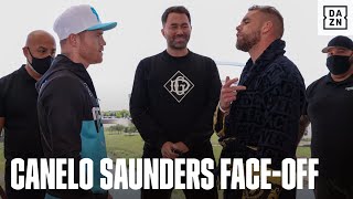 Canelo amp Billy Joe Saunders Have HEATED First FaceToFace [upl. by Jaala]