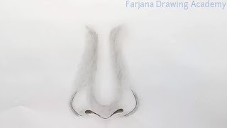 How to draw nose for Beginners EASY WAY TO DRAW A REALISTIC NOSE [upl. by Syned]