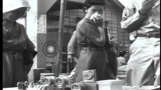 US soldiers and Japanese civilians in Tokyo Japan during American occupation afHD Stock Footage [upl. by Vittorio]