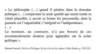 Faire croire 8 EP29 Hannah Arendt Vérité et politique Prépas scientifiques CPGE [upl. by Gustavo]