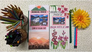 How to make school travel brochure project  tow theme design for Arunachal Pradesh [upl. by Grimbald]