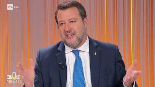 MATTEO SALVINI A CINQUE MINUTI RAI 1 15112023 [upl. by Ariaic]