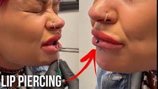 OUCH 😱 Vertical Labret Lip Piercing lippiercing piercing [upl. by Windzer397]