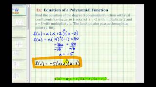 Ex 1 Find a Polynomial Function Given the Zeros or Roots with Multiplicity and a Point [upl. by Lletnwahs]