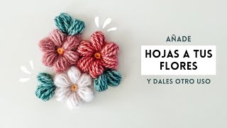 Teje hojas para tus flores Molly  crochet  paso a paso [upl. by Leisha]