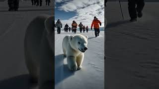 The smart wolf called the kind old man to rescue the injured polar bear caught in old barbed wire [upl. by Deacon]