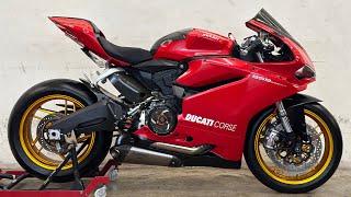 Ducati Panigale 959 Track evo 2016 Exhaust sound Akrapovic titanuim slip on [upl. by Garek]