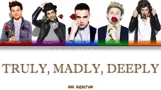 One Direction Truly Madly Deeply Lyrics Color Coded ENGESP [upl. by Plafker]