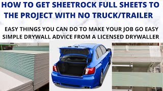 How t transport sheetrock in smaller car easy cut down techniques [upl. by Isolde908]