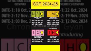 SOF Exam Schedule 202425Science Olympiad Foundation nso ieo imo isso icso chroniclesofgyan [upl. by Eceinhoj]