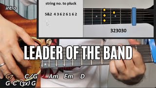 LEADER OF THE BAND guitar tutorial plucking capo [upl. by Jarita]