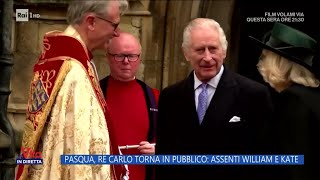 Pasqua Re Carlo torna il pubblico assenti William e Kate  La Vita in diretta 01042024 [upl. by Fernando]