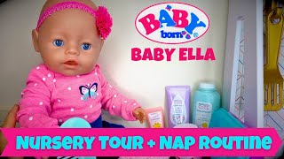 Baby Born Ellas Nap Routine amp Nursery Tour Unboxing Perfectly Cute Baby Doll Set From Target [upl. by Eanore730]