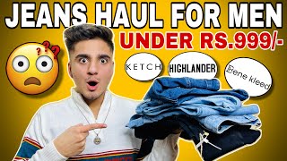 Best Denim Jeans For Men Under ₹999😱  Myntra Jeans Haul Review [upl. by Aiuqenehs]