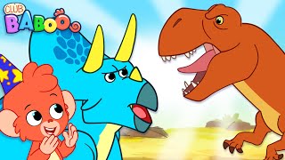 Who is stronger The Triceratops or TRex  Club Baboo  1 HOUR VIDEO  Dinosaur Fight [upl. by Aneris]