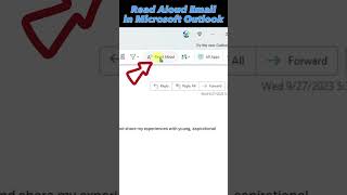 Read Aloud Email in Microsoft Outlook shorts [upl. by Ahsinav]