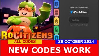 NEW CODES 🎃 FESTIVAL RoCitizens ROBLOX  ALL CODES  OCTOBER 30 2024 [upl. by Nahseez]