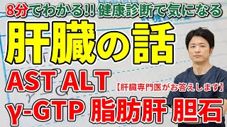 【8分でわかる 肝臓の話】 健康診断で気になるAST、ALT、γGTP、脂肪肝 胆石のできやすい人 教えて！秋山先生 No94 [upl. by Herman]