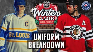 2025 NHL Winter Classic Uniform Breakdown Blackhawks vs Blues [upl. by Allcot]