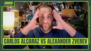 QUICK SERVED ALCARAZ VS ZVEREV REACTION VIDEO [upl. by Natanoj]